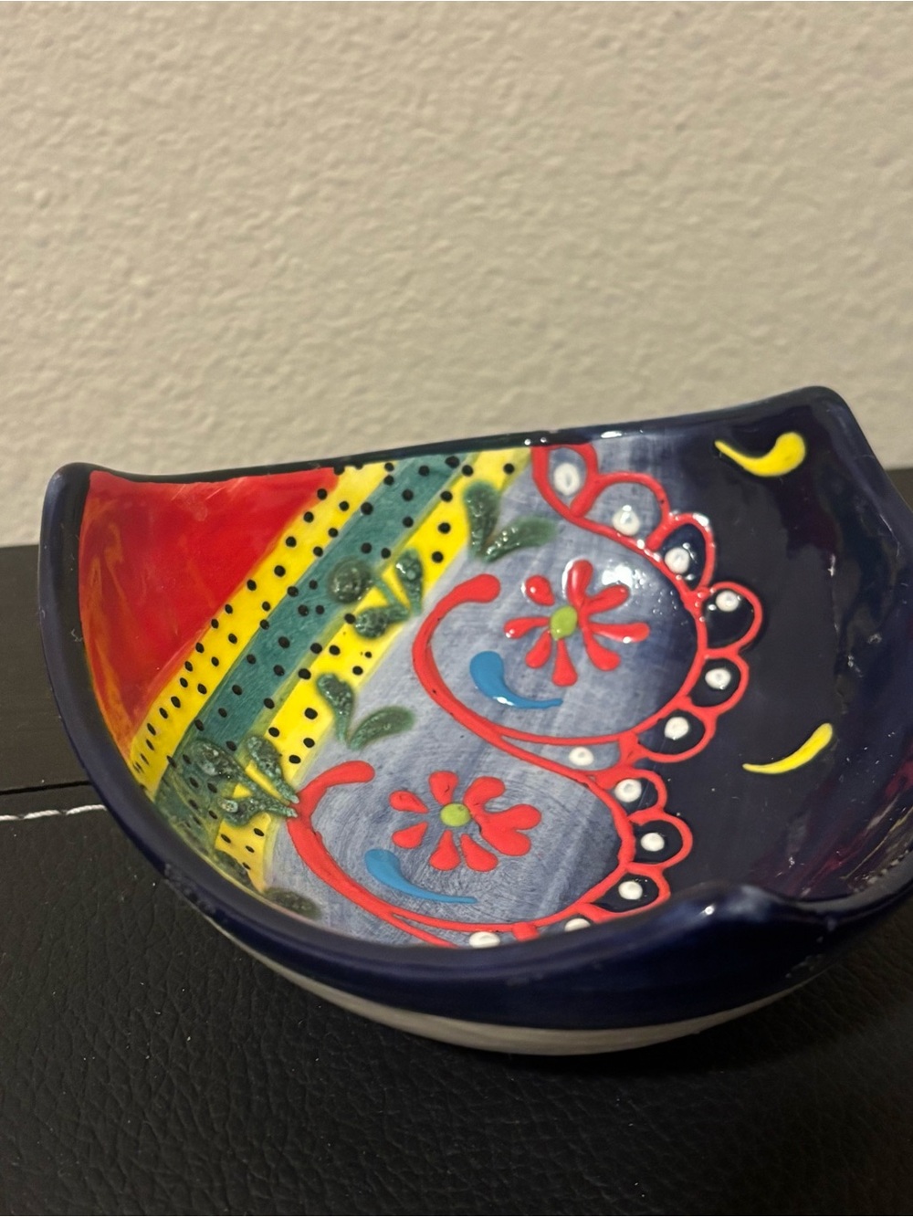 Del Rio Salado Spain Handmade Ceramic Trinket Dish Art Pottery Small Bowl